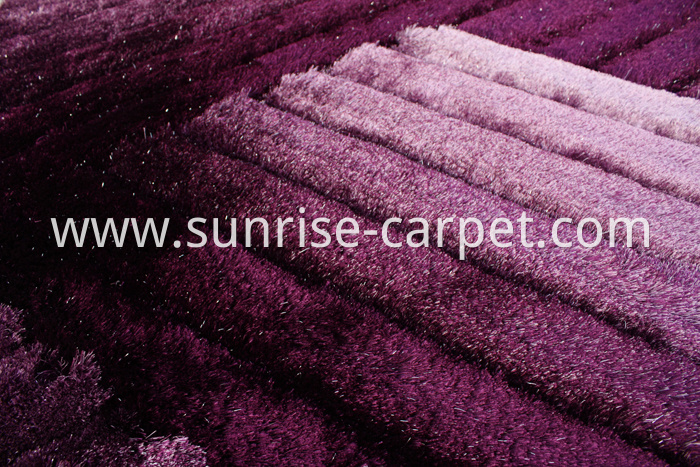 Polyester Shaggy 3D Rug in Purple Color